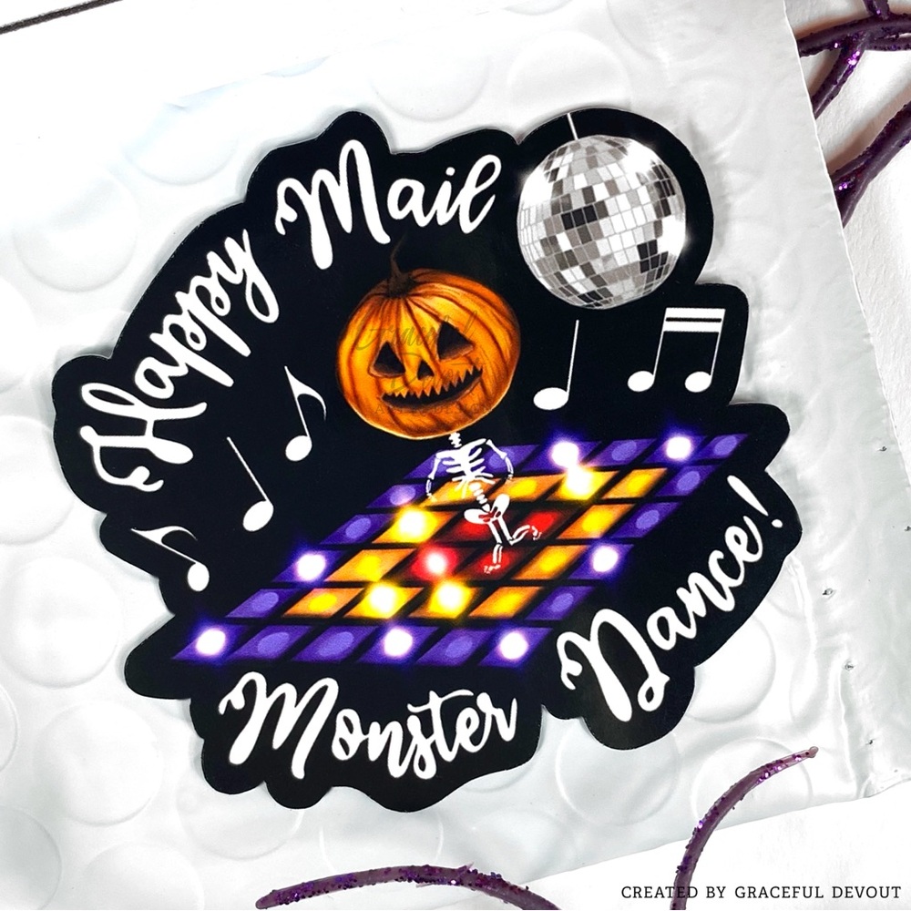 Happy Mail Monster Dance 2" (inches) 48ct.) Stickers - Picture 3 of 4
